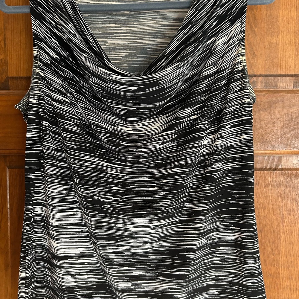 Calvin Klein Black and White Striped Blouse